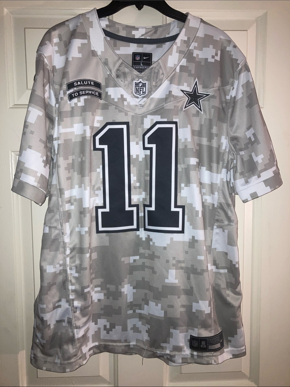 Nike Gray White Camo #11 Cowboys Salute Jersey